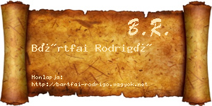 Bártfai Rodrigó névjegykártya